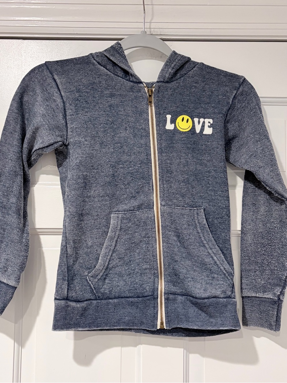 Vintage Havana Kids Navy Hoodie with Yellow Smiley LOVE